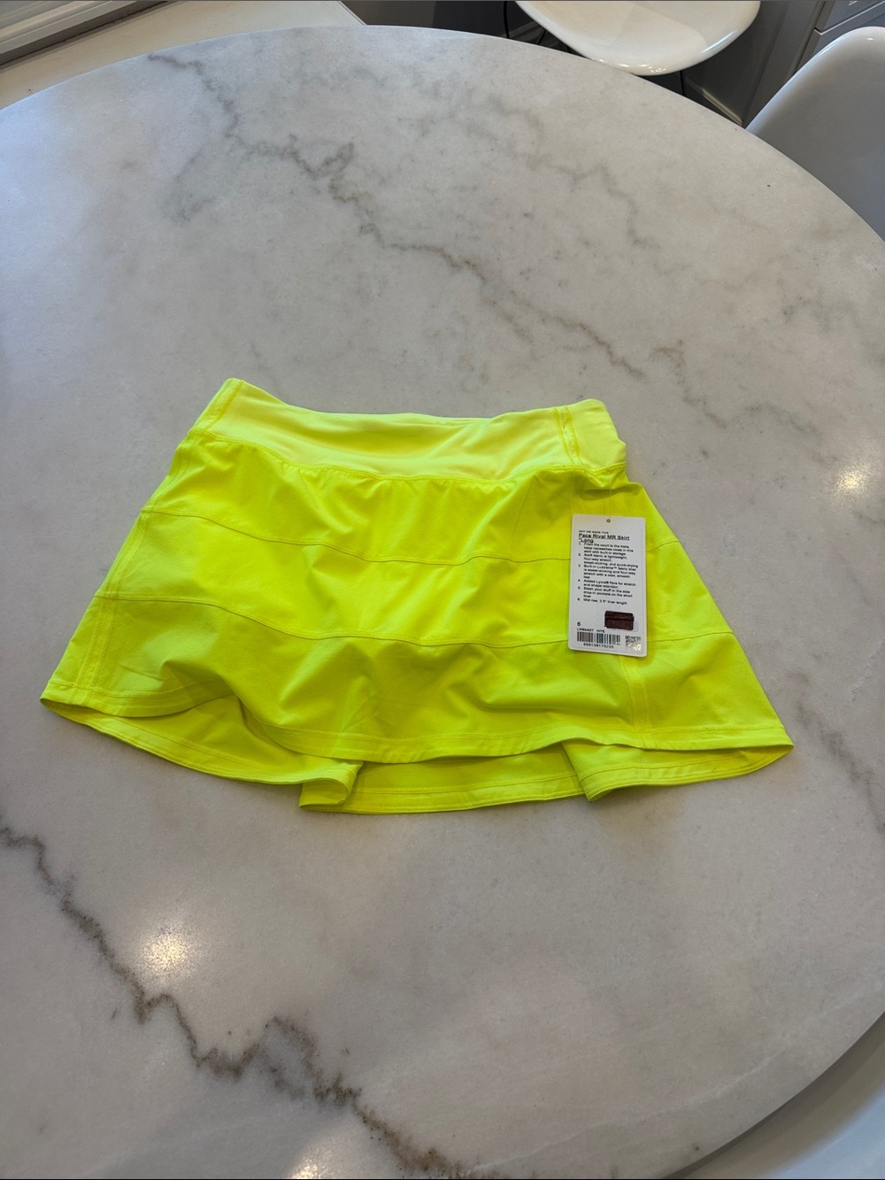 NWT LULULEMON athletica pace rival mid rise skirt long in electric yellow